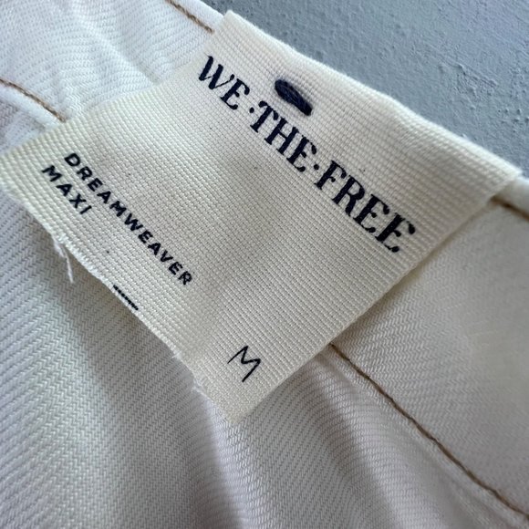 Free People We the Free Dreamweaver Maxi Skirt size M Beige Ivory Tiered Buttons - Picture 6 of 9